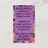 Pay it Forward Random Act Kindness Purple Orange Visitenkarte (Rückseite)