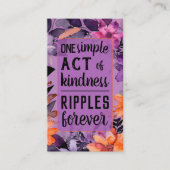 Pay it Forward Random Act Kindness Purple Orange Visitenkarte (Vorderseite)