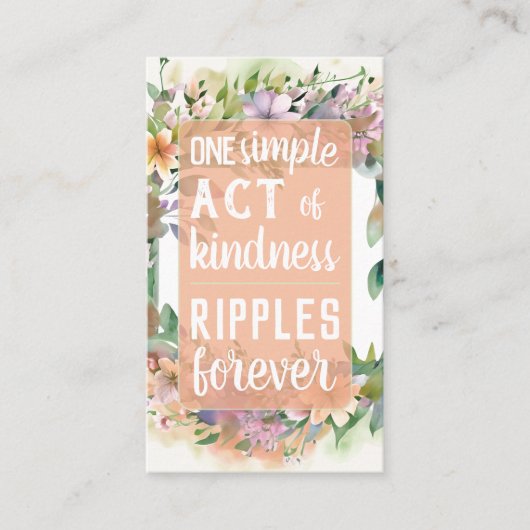 Pay it Forward Random Act Kindness Soft Wildflower Visitenkarte (Vorderseite)