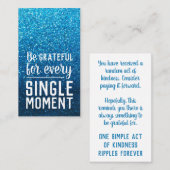 Pay it Forward Random Act of Kindness Aqua Blue Visitenkarte (Vorne/Hinten)