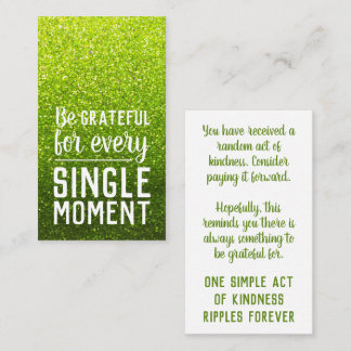 Pay it Forward Random Act of Kindness Lime Green Visitenkarte