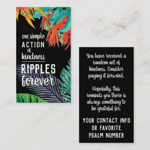 Pay it Forward Random Act of Kindness Paradise Visitenkarte