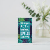 Pay it Forward Random Act of Kindness Teal Blue Visitenkarte (Stehend Vorderseite)