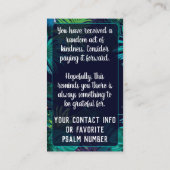 Pay it Forward Random Act of Kindness Teal Blue Visitenkarte (Rückseite)