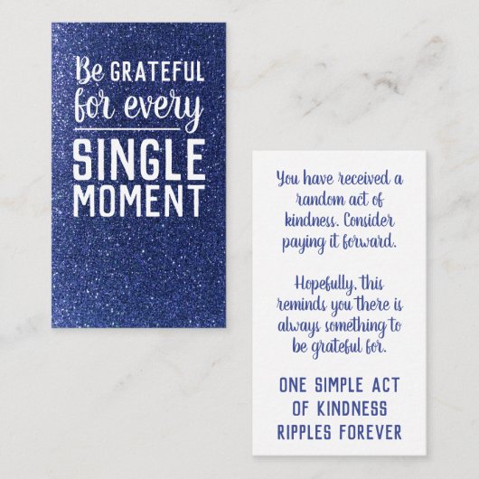 Pay it Forward Random Act of Kindness Thanks Visitenkarte (Vorne/Hinten)