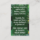 Pay it Forward Random Act of Kindness Tropics Visitenkarte (Rückseite)