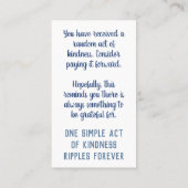 Pay it Forward Random Act of Kindness Winter Birds Visitenkarte (Rückseite)