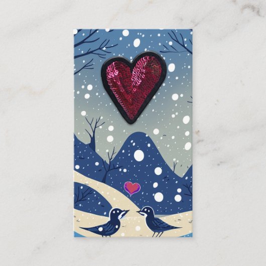 Pay it Forward Random Act of Kindness Winter Birds Visitenkarte (Vorderseite)