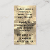 Pay it Forward Random Kindness Act Gratitude Gold Visitenkarte (Rückseite)