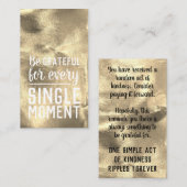 Pay it Forward Random Kindness Act Gratitude Gold Visitenkarte (Vorne/Hinten)