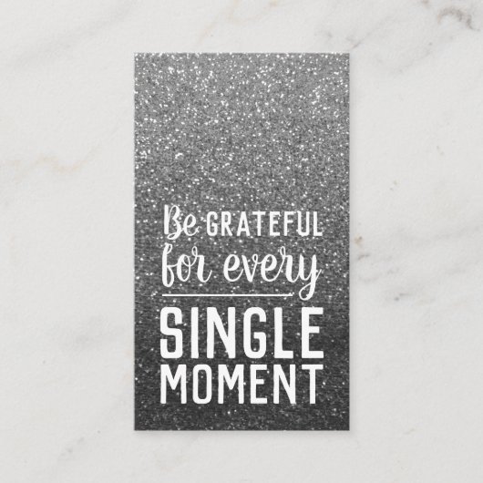 Pay it Forward Random Kindness Act Silver Glitter Visitenkarte (Vorderseite)