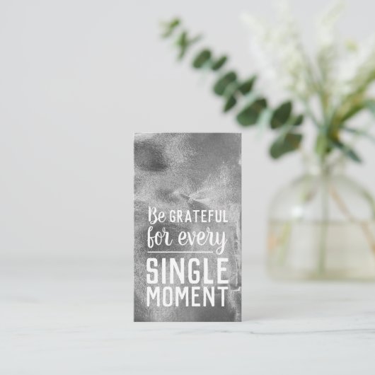 Pay it Forward Random Kindness Gratitude Silver Visitenkarte (Stehend Vorderseite)