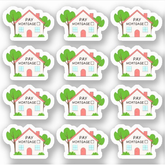 Pay Mortgage Budget Planer Tracker Kalender Aufkleber (Vorderseite)