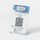 *~* PAY QR Code Tabletop Tabelle Zehntelschild Sockelschild (Vorderseite)