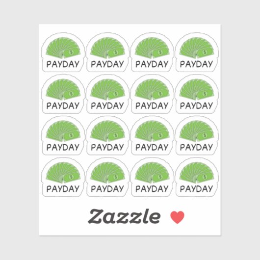 Payday Paycheck Salary Budget Tracker Bujo Planner Aufkleber (Blatt)