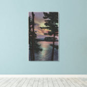 Payette Lake, ID - Evintide am Lake Scene Leinwanddruck (Insitu (Holzboden))