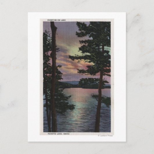 Payette Lake, ID - Evintide am Lake Scene Postkarte (Vorderseite)