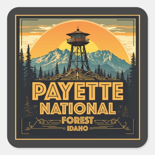 Payette National Forest Idaho Quadratischer Aufkleber (Vorderseite)