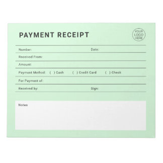 Payment Receipt Business Logo Notizblock