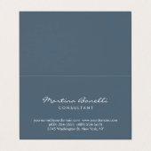 Payne's Graufarbige Minimalistische Script-Visiten Visitenkarten (Außenseite Aufgefaltet)