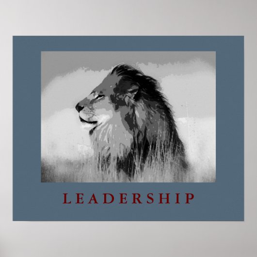 Payne's Grey Motivierend Leadership Lion Poster (Vorne)