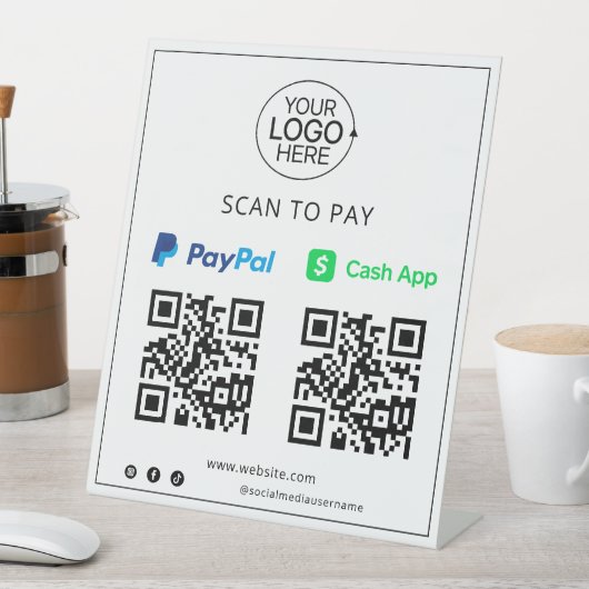 PayPal Cash App kontaktlose Mobile Payment Sockelschild (In Situ)