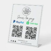 PayPal Cash App kontaktloses Mobile Payment Script Sockelschild (Vorderseite)