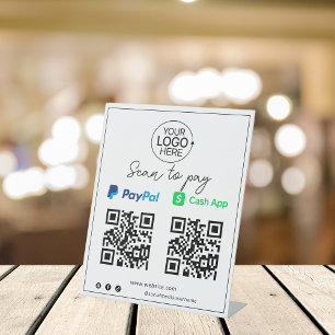 PayPal Cash App kontaktloses Mobile Payment Script Sockelschild