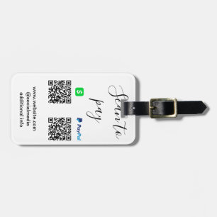 Paypal Cashapp Scan zum Bezahlen QR Firmenname hin Gepäckanhänger