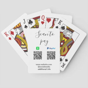 Paypal Cashapp Scan zum Bezahlen QR Geschäftsname Spielkarten