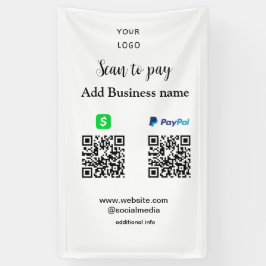Paypal Cashapp Scan zur Zahlung von QR Name hinzuf Banner