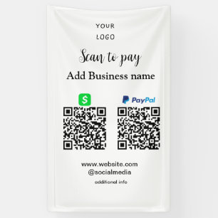 Paypal Cashapp Scan zur Zahlung von QR Name hinzuf Banner