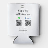 Paypal Cashapp Scan zur Zahlung von QR Name hinzuf Dosenkühler (Vorderseite)
