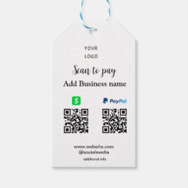 Paypal Cashapp Scan zur Zahlung von QR Name hinzuf Geschenkanhänger