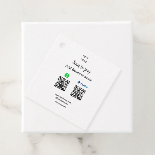 Paypal Cashapp Scan zur Zahlung von QR Name hinzuf Geschenkanhänger (Beispiel)