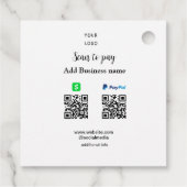 Paypal Cashapp Scan zur Zahlung von QR Name hinzuf Geschenkanhänger (Rückseite)
