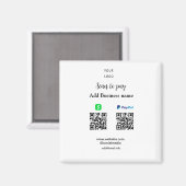 Paypal Cashapp Scan zur Zahlung von QR Name hinzuf Magnet (Vorderseite/Rückseite)