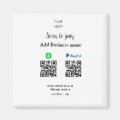 Paypal Cashapp Scan zur Zahlung von QR Name hinzuf Magnet (Vorne)