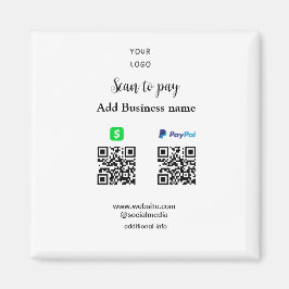 Paypal Cashapp Scan zur Zahlung von QR Name hinzuf Magnet