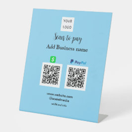 Paypal Cashapp Scan zur Zahlung von QR Name hinzuf Sockelschild