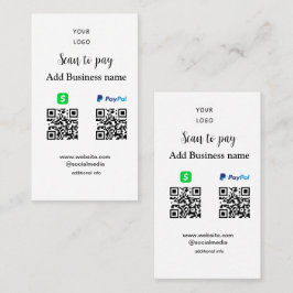 Paypal Cashapp Scan zur Zahlung von QR Name hinzuf Visitenkarte