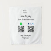 Paypal Cashapp Scan zur Zahlung von QR Name hinzuf Wandteppich (Vorderseite)
