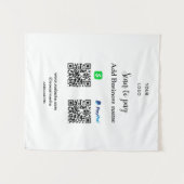 Paypal Cashapp Scan zur Zahlung von QR Name hinzuf Wandteppich (Vorderseite (Horizontal))