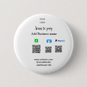 Paypal Cashapp Venmo-Scan zum Bezahlen QR-Geschäft Button