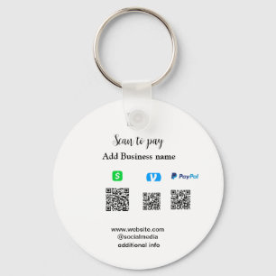 Paypal Cashapp Venmo-Scan zum Bezahlen QR-Geschäft Schlüsselanhänger