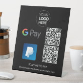 Paypal G Pay QR Code Zahlung | Scannen, um schwarz Sockelschild (In Situ)
