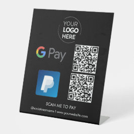 Paypal G Pay QR Code Zahlung | Scannen, um schwarz Sockelschild