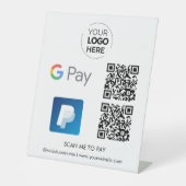 Paypal Google Pay QR Code Zahlung | Zur Bezahlung Sockelschild (Vorderseite)