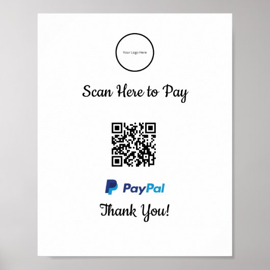 Paypal Mobile Payment | Zur Bezahlung scannen Poster (Vorne)