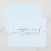 Paypal Name Pastel Blue Wedding Monogram Note Card Mitteilungskarte (Vorne/Hinten)